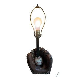 Unique Baseball Glove Table Lamp with Baseball Accent Vintage Decor
